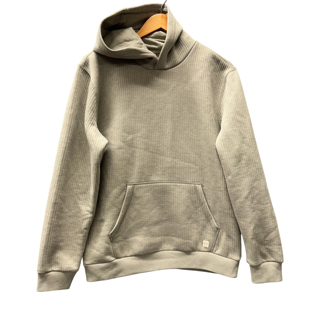 Marine Layer Hoodie Mens S Corbet Quilted Pullover Taupe Coastal Athleisure